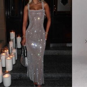 Elegant Silver Evening Dress